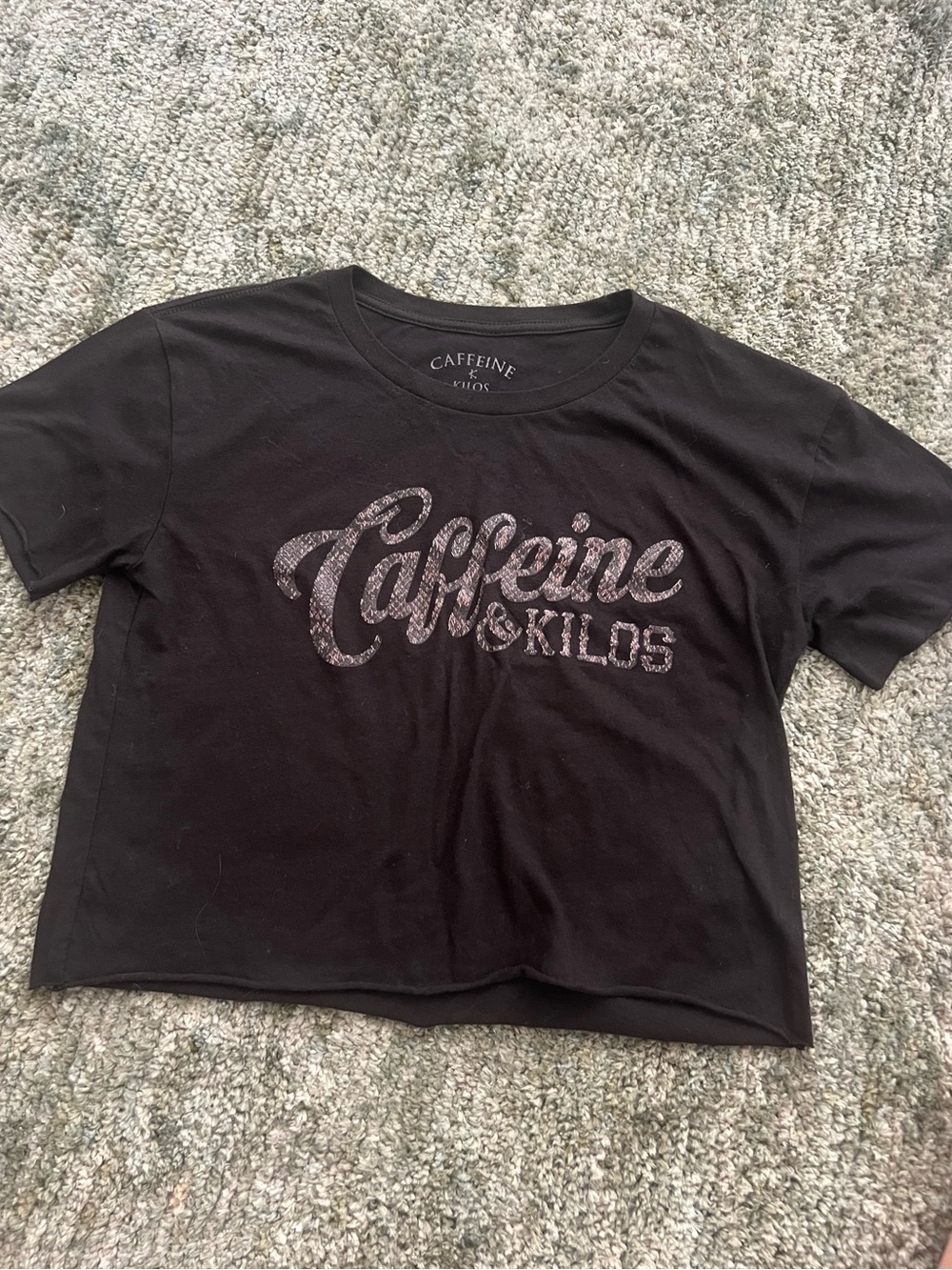 Women’s Caffeine and Kilos Snake Print Activerwear Crop Top Size Small